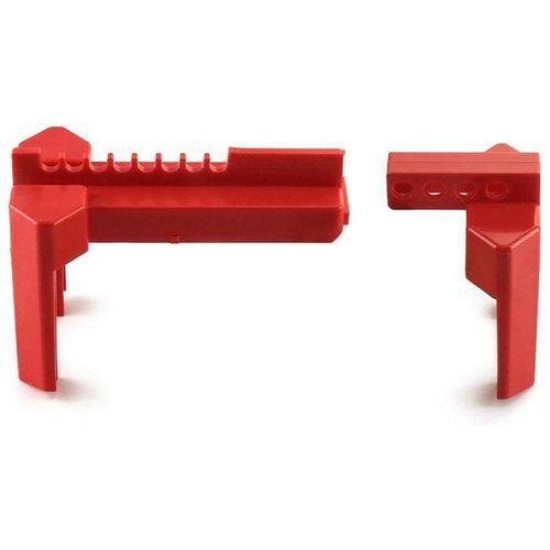 Small Ball Valve Lockout, for 12 Inch  212 Inch OD Pipe, Red, 1 Pack