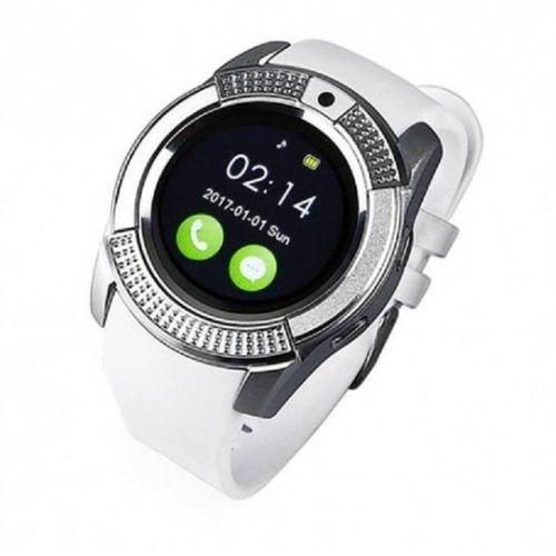 Ladies White Smart Watch V8 Bluetooth Function Watch