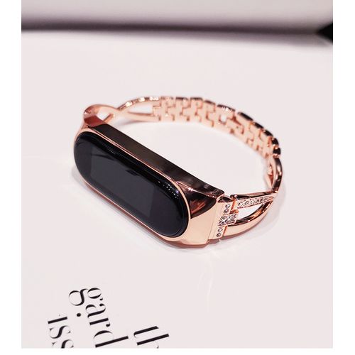 Stainless Steel Wrist Strap For Mi Band 7 6 5 4 3 Strap Replacement Diamonds Women Men For Miband Bracelet