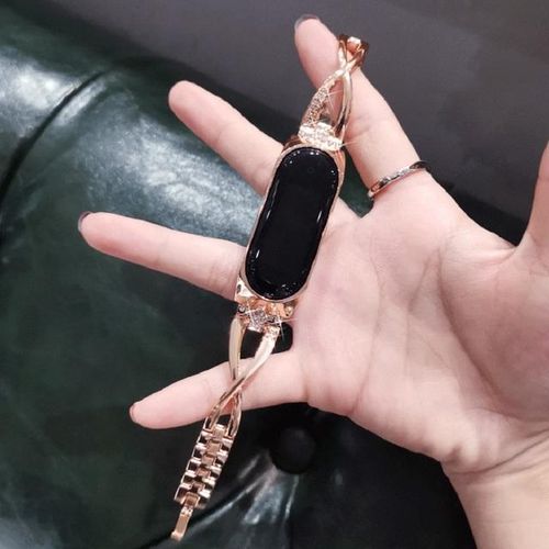 Stainless Steel Wrist Strap For Mi Band 7 6 5 4 3 Strap Replacement Diamonds Women Men For Miband Bracelet