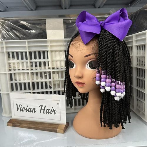 Braided Hair Extensions Synthetic Ponytail Braids Wigs DIY Women Womens Beaded Wigs Bows Children'S Hair Extensions