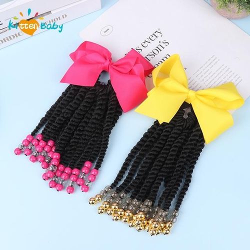 Braided Hair Extensions Synthetic Ponytail Braids Wigs DIY Women Womens Beaded Wigs Bows Children'S Hair Extensions