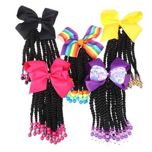 Braided Hair Extensions Synthetic Ponytail Braids Wigs DIY Women Womens Beaded Wigs Bows Children'S Hair Extensions