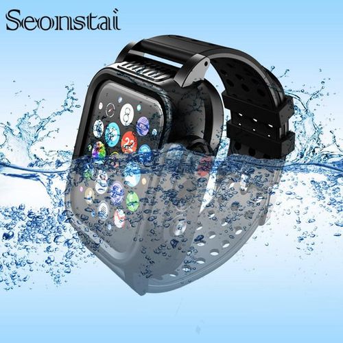 Ip68 Waterproof Case For Iwatch4 44mm 40mm Shockproof Bumper Pc Watch Caserubber Watch Band Strap For Iwatch3 38mm 42mm