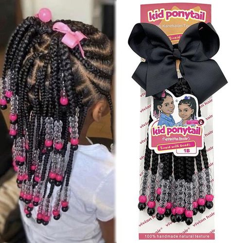Braided Hair Extensions Synthetic Ponytail Braids Wigs DIY Women Womens Beaded Wigs Bows Children'S Hair Extensions