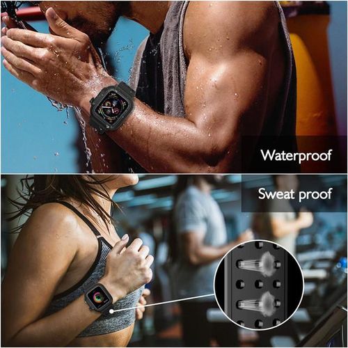 Ip68 Waterproof Case For Iwatch4 44mm 40mm Shockproof Bumper Pc Watch Caserubber Watch Band Strap For Iwatch3 38mm 42mm