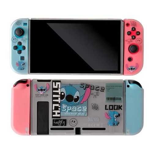 Stitch Transparent Case For Switch/oled Game Console Ns Joy Con Controller Soft Tpu Protective Cover Accessories