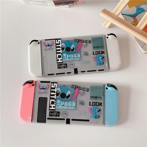 Stitch Transparent Case For Switch/oled Game Console Ns Joy Con Controller Soft Tpu Protective Cover Accessories