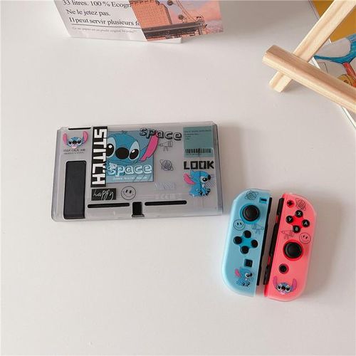 Stitch Transparent Case For Switch/oled Game Console Ns Joy Con Controller Soft Tpu Protective Cover Accessories