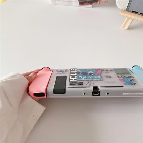 Stitch Transparent Case For Switch/oled Game Console Ns Joy Con Controller Soft Tpu Protective Cover Accessories
