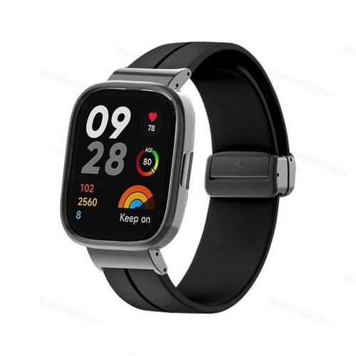 Magnetic Strap For Redmi Watch 3 2lite Metal Frame Soft Silicone Magnetic Clasp Ajust Length For Mi Watch 3 2 Case Strap