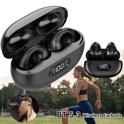 Wireless ear clip weight loss headphones open-back headphones Bluetooth, clip-on sports wireless earbuds waterproof external headphones cycling running sports earplugs