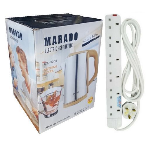 Marado 2.5L Elegant Kettle Percolator Beige & Extension Cable