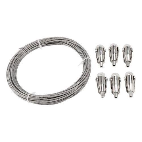 10M Stainless Steel Wire Rope PVC Coated Steel Cable Adjustable Curtain Rope Lamp Suspension Picture Wire for Hanging