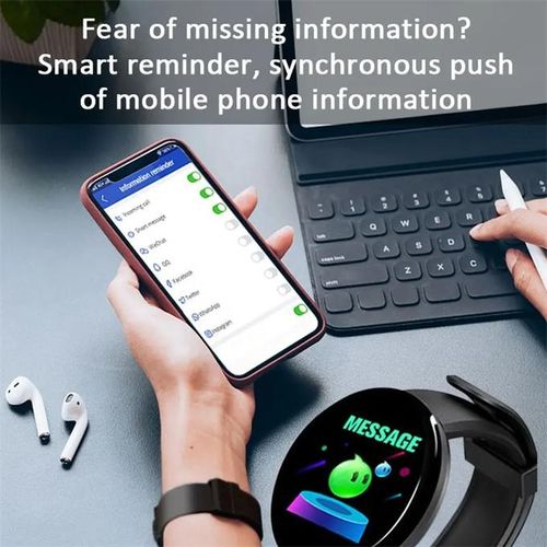 Full Touch Screen Sports Fitness Smart Watch IP67 Waterproof Bluetooth for Android IOS