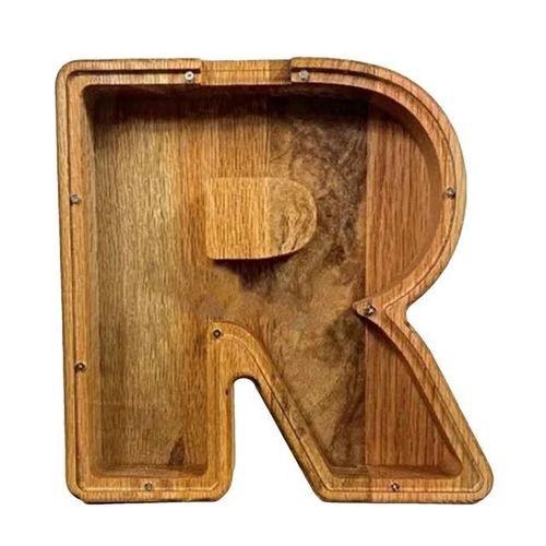 Savings Bank For Adults Large Wooden Letter Bank DIY Clear Money Bank Transparent Saving Money Box Christmas Birthday