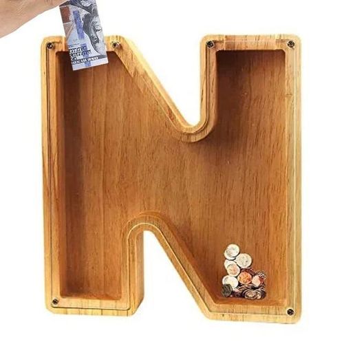 Savings Bank For Adults Large Wooden Letter Bank DIY Clear Money Bank Transparent Saving Money Box Christmas Birthday