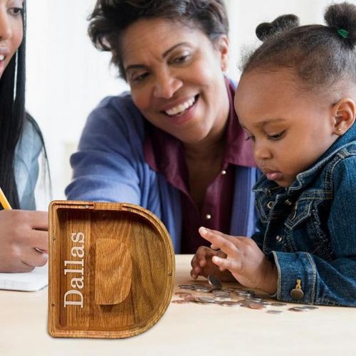 Savings Bank For Adults Large Wooden Letter Bank DIY Clear Money Bank Transparent Saving Money Box Christmas Birthday