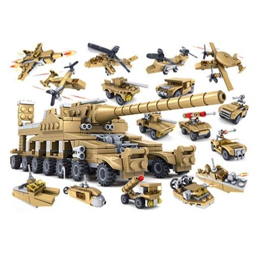 KAZI Military Super Tanks Building Blocks 16 In 1 Sets  Bricks Model Brinquedos Toys, Age Range: 6 Years Old Above