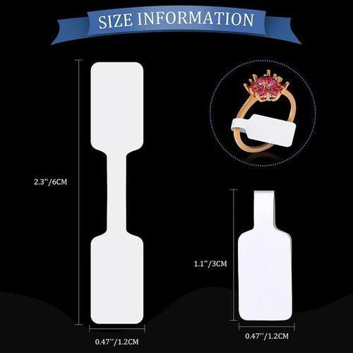 500Pcs Blank Jewelry Price Tags Stickers Jewelry Price Label for Necklace Earring Price Identify Rectangle Label