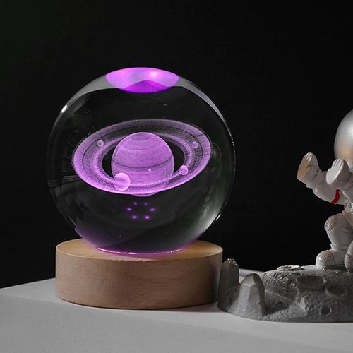 Genetic  Crystal Planet Laser Engraved Solar System