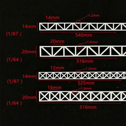 5pcs/lot Ho Train Layout Fence Building Model Material VX Truss Bridge Steel Structure Support Road Train Model Scene Steel
