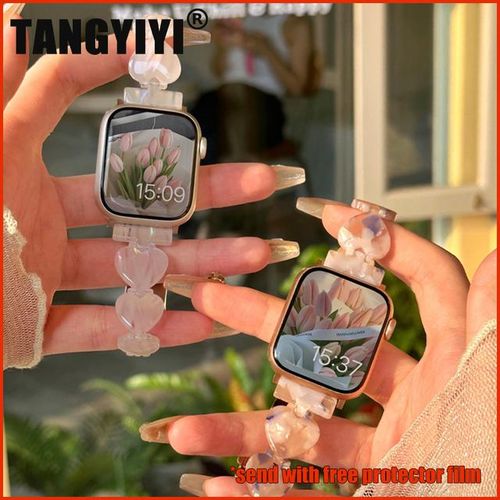 Luxury Love Print Resin Strap For Watch Ultra 49mm Iwatch Series 7 8 6 Se 4 5 3 38/40/41mm 42/44/45mm Band Bracelet