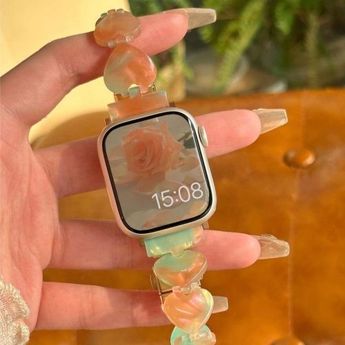 Luxury Love Print Resin Strap For Watch Ultra 49mm Iwatch Series 7 8 6 Se 4 5 3 38/40/41mm 42/44/45mm Band Bracelet
