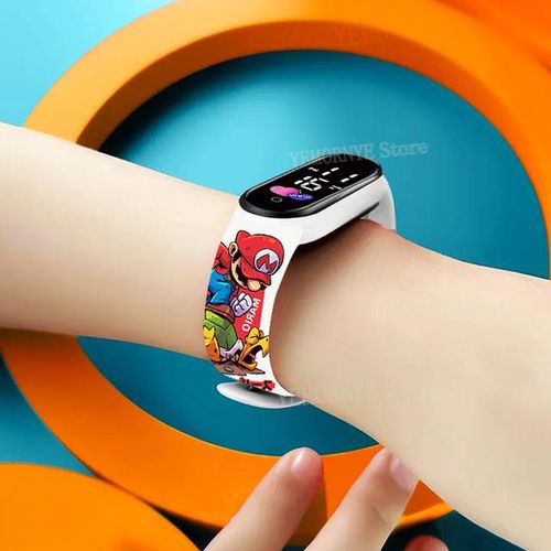 Mario Bros Children's Watches Action Figures Luigi Princess Peach Yoshi Bowser Kids Sport Wristband Waterproof Digital Watch