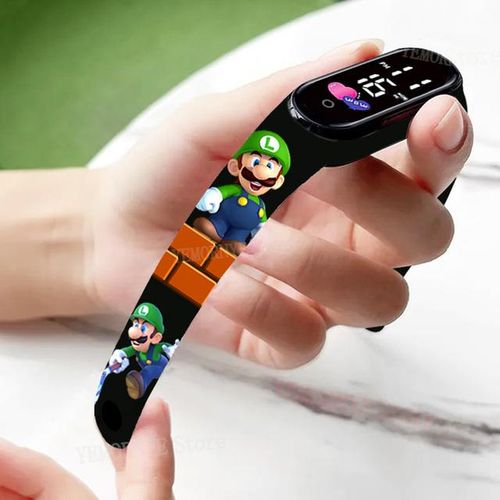 Mario Bros Children's Watches Action Figures Luigi Princess Peach Yoshi Bowser Kids Sport Wristband Waterproof Digital Watch