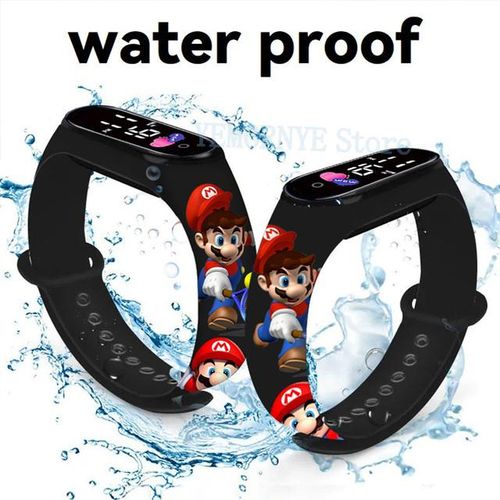 Mario Bros Children's Watches Action Figures Luigi Princess Peach Yoshi Bowser Kids Sport Wristband Waterproof Digital Watch
