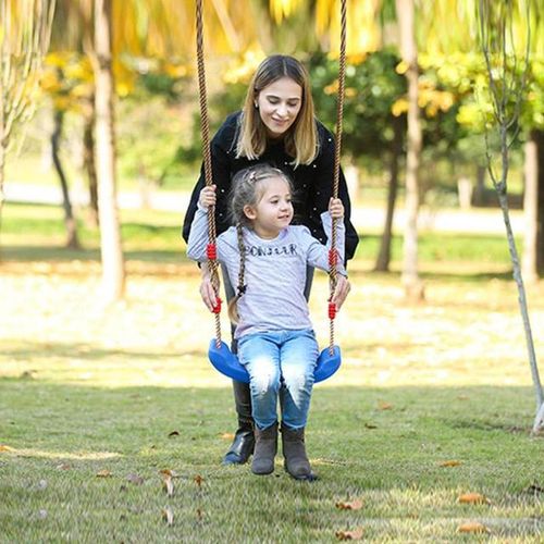 Indoor Outdoor Toys Rainbow Curved Board Swing Chair Garden Swing Kids Hanging Seat Toys with Height Adjustable Ropes