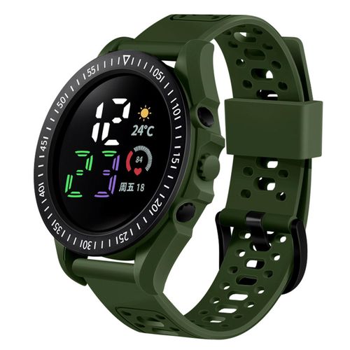 Kids LED Digital Sports Watch Waterproof-Army Green