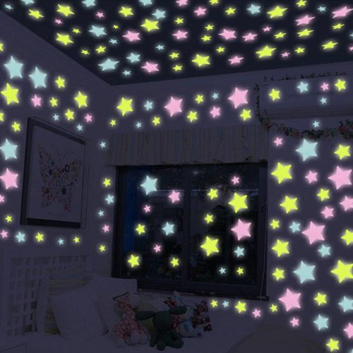 Fluorescent Glow in The Dark Star Wall Stickers