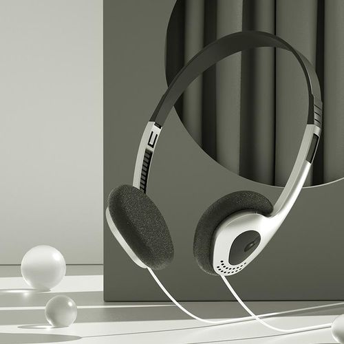 Xiaohong Book Blogger's Same Retro Classic Japanese Style Silver Wired Computer Head-Mounted Earphone Hot Girl Photo Props