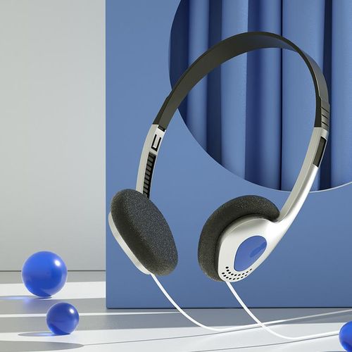 Xiaohong Book Blogger's Same Retro Classic Japanese Style Silver Wired Computer Head-Mounted Earphone Hot Girl Photo Props