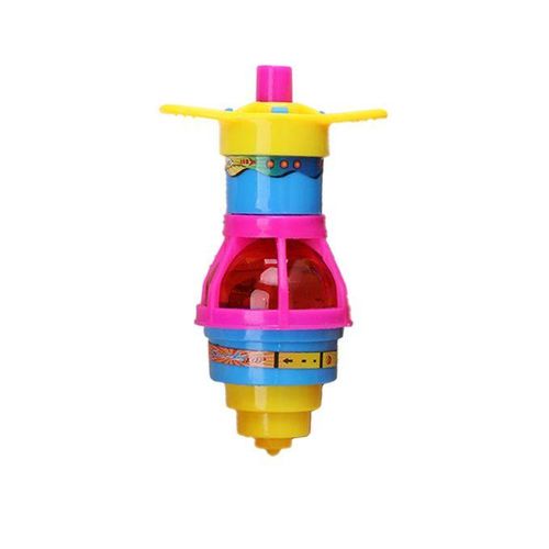 1/2/4PC Colorful Flash Nning Top Plastic Luminous Ejection Handle Gyroscope Flashing Pressure Gyro Children's Classic Toys-4PC