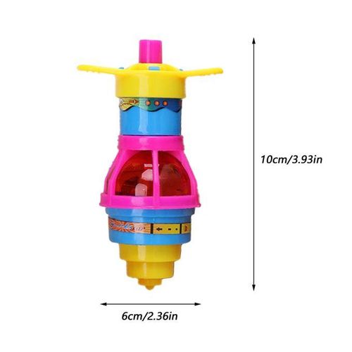 1/2/4PC Colorful Flash Nning Top Plastic Luminous Ejection Handle Gyroscope Flashing Pressure Gyro Children's Classic Toys-4PC