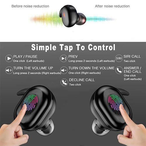 Wireless Touch Sports Earbuds Microphone Music Headphones