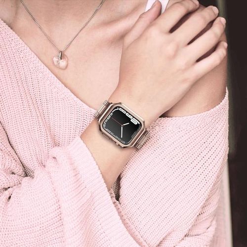 Metal Straptpu Case For Watch 8 7 41 45mm 40 44mm Cover Correa Bracelet For Iwatch 8 7 6 Se 5 4 3 2 Ultra 42mm 38mm Band