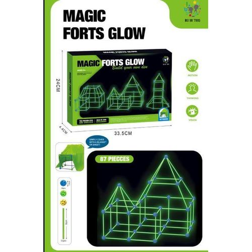 Children's Luminous Castle House Tent Toy DIY Patchwork Beads Fort Building Kit Luminous Upgrade Factory shop