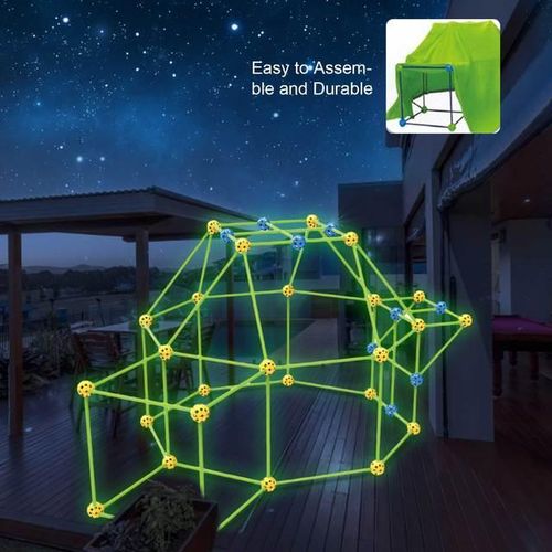 Children's Luminous Castle House Tent Toy DIY Patchwork Beads Fort Building Kit Luminous Upgrade Factory shop