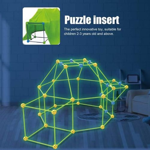 Children's Luminous Castle House Tent Toy DIY Patchwork Beads Fort Building Kit Luminous Upgrade Factory shop