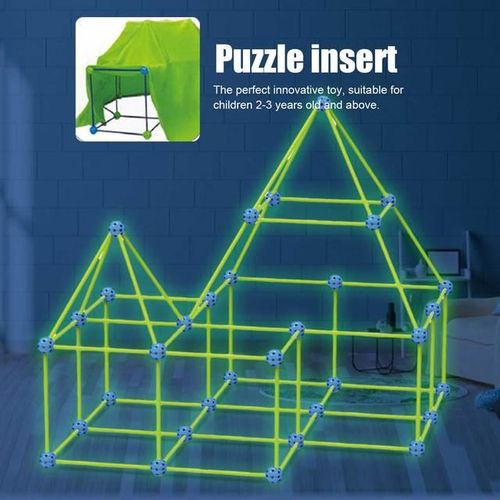 Children's Luminous Castle House Tent Toy DIY Patchwork Beads Fort Building Kit Luminous Upgrade Factory shop