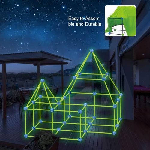 Children's Luminous Castle House Tent Toy DIY Patchwork Beads Fort Building Kit Luminous Upgrade Factory shop