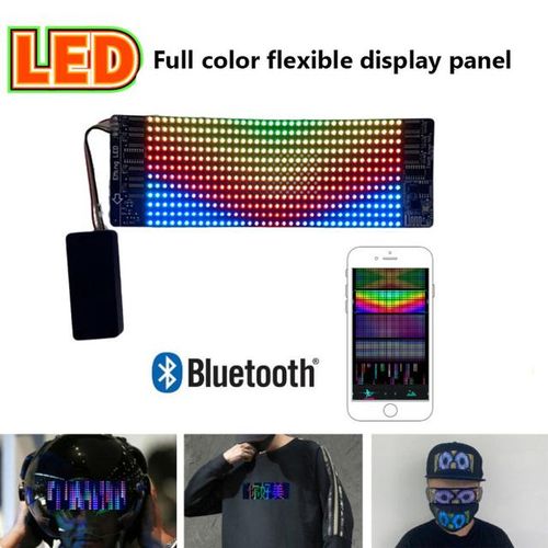 Fullcolor Flexible Led Screen Display 12x36 Pixel 2121 Rgb Matrix Panel App Bluetooth Control Hat Glasses Diy Electronic Prop
