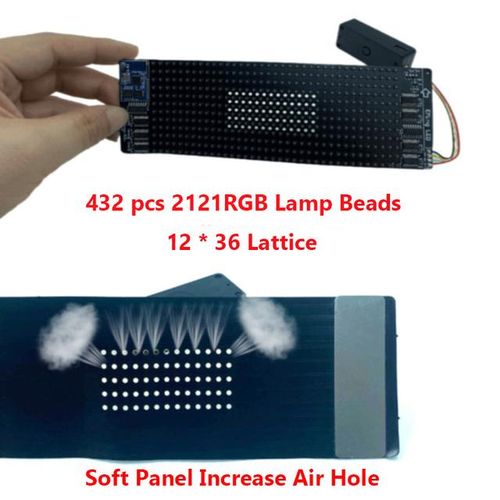 Fullcolor Flexible Led Screen Display 12x36 Pixel 2121 Rgb Matrix Panel App Bluetooth Control Hat Glasses Diy Electronic Prop