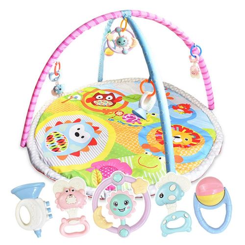 New Baby Crawling Pad Set Newborn Blanket Infant Activity Playmat With Arches Teether Rattle Toys,831b NO5114