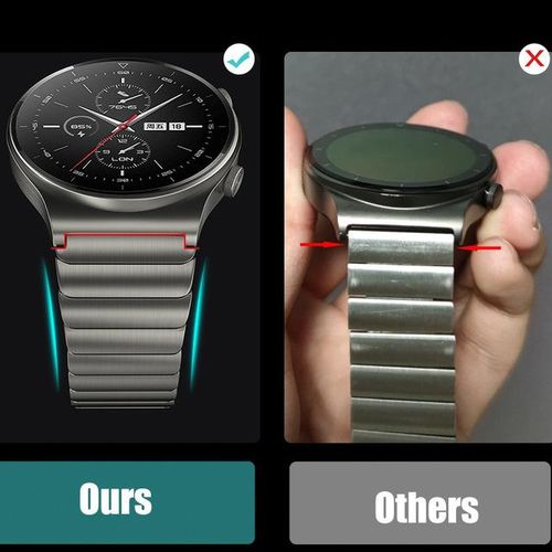 Titanium Gray Watch Band 22mm For Huawei Watch 3/gt 2 Pro 46mm Stainless Steel Chain Type Watchband Wrist Strap Bracelet