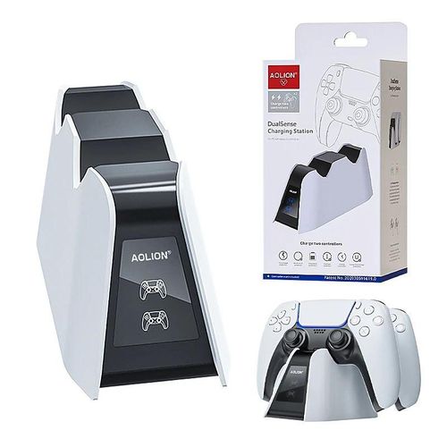 Aolion Dual Fast Charger for 5 Controller Charger Station Charging Cradle Dock Station With LED for PS5 Gamepads